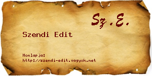 Szendi Edit névjegykártya